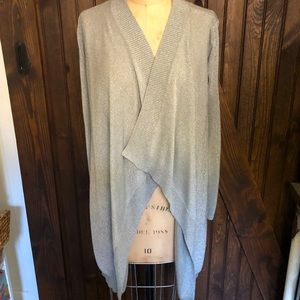 Velvet Brand Metallic Silver Long Sleeve Wrap Size Small